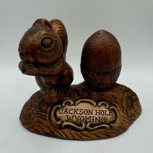 Vintage Ceramic Jackson Hole Squirrel and Acorn Salt & Pepper Shaker Set